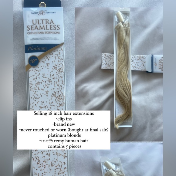 Platinum Hair Extensions 18 inch - Picture 1 of 5